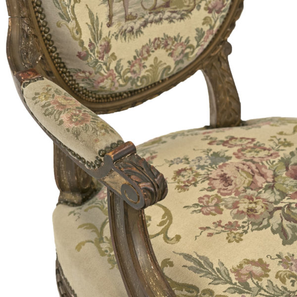 Pair of Early 1900s French Louis XVI Style Armchairs with Needlepoint Upholstery - Image 6