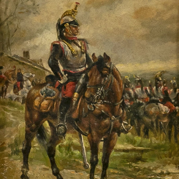 Original Oil Painting of Soldiers on Horseback - Signed - Image 2