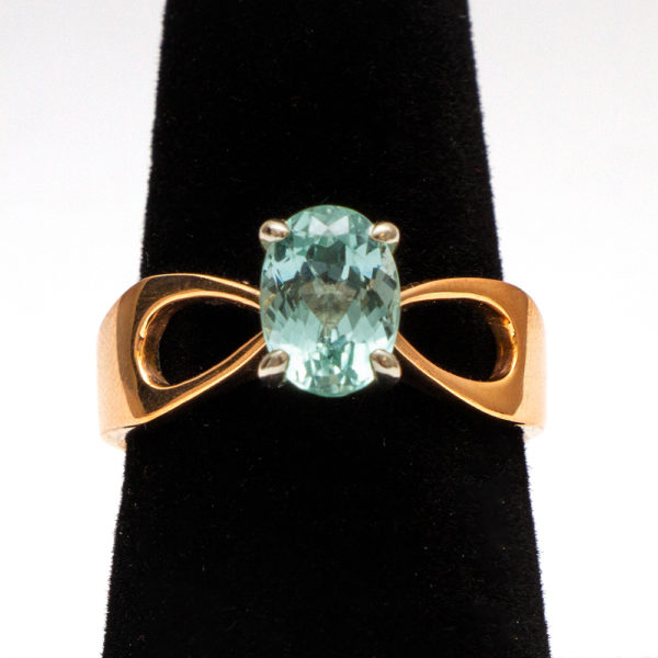 2.06 Carat Tourmaline Ring in 20 Karat Yellow Gold - Image 3