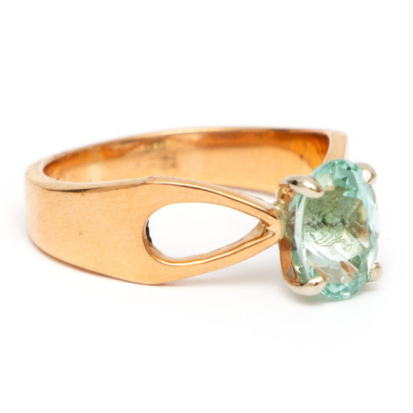 2.06 Carat Tourmaline Ring in 20 Karat Yellow Gold - Image 2