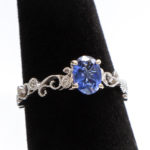 1 Carat Sapphire and Diamond Ring in 14 Karat White Gold - Image 4