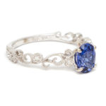 1 Carat Sapphire and Diamond Ring in 14 Karat White Gold - Image 2