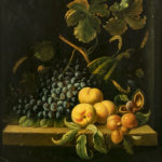 Original Oil on Board of Still Life with Fruit in Ornate Gold Frame - Image 2