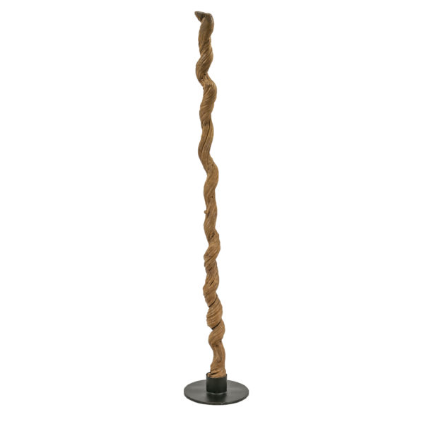 7.5' Twisted Wood Branch with Black Metal Stand - Image 1