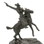 AFTER CHARLES M. RUSSELL(1864-1926) “Smokin’ Up” Bronze Sculpture - Image 2