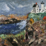 Original Oil on Board of Cliffside Lighthouse - Image 2