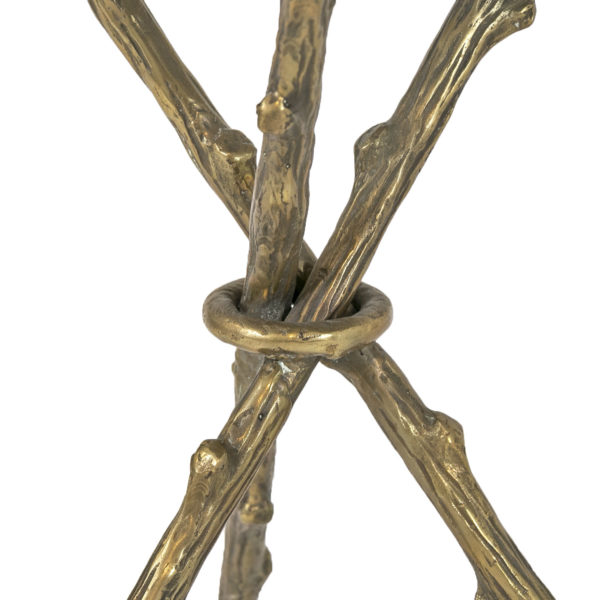 GLOBAL VIEWS Brass Twig Table with Black Granite Top - Image 5