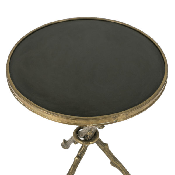 GLOBAL VIEWS Brass Twig Table with Black Granite Top - Image 3