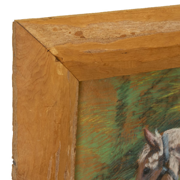 Vintage AMY BRACKENBURY Original Mixed Media on Board of Rancher and Horses - Image 4
