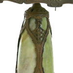 Antique Green Slag Glass Art Nouveau Style Lamp - Image 2