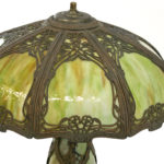 Antique Green Slag Glass Art Nouveau Style Lamp - Image 4