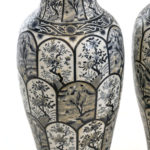 Pair of 24” Blue and White Ceramic Vases - Image 3