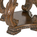 Mahogany Side Table on Ornate Scroll Base - Image 4