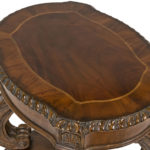 Mahogany Side Table on Ornate Scroll Base - Image 3