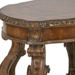 Mahogany Side Table on Ornate Scroll Base - Image 2