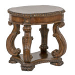 Mahogany Side Table on Ornate Scroll Base