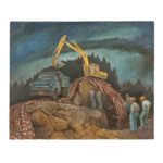 ROBERT MARTIN (1918-1998) Original Oil on Canvas “Construction Vehicles”