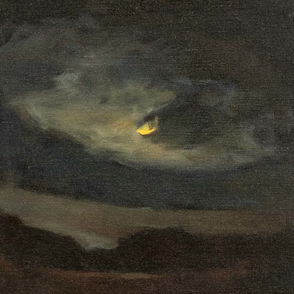 ROBERT MARTIN (1918-1998) Original Oil on Canvas “Peeking Moon” - Image 2