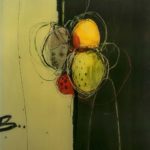 Lacquered Abstract Print on Board “Visions Del Mundo I” - Image 2