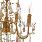 Gold Leaf 4 Light Chandelier with Murano Glass Drops - Image 5