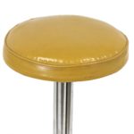 Set of 4 Vintage Yellow Faux Leather Backless Stools on Casters - Image 3