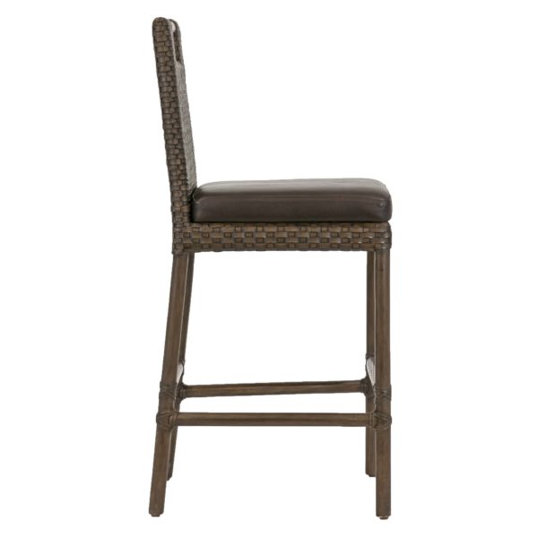 Pair of MCGUIRE Stools by THOMAS PHEASANT with Woven Backs - Image 2