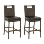 Pair of MCGUIRE Stools by THOMAS PHEASANT with Woven Backs