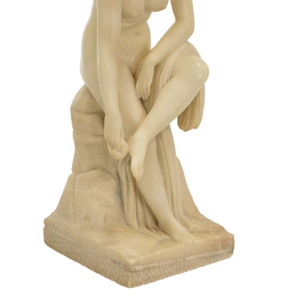 Late 19th Century Carved Marble Sculpture of a Seated Woman Bathing - Image 4