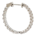 Pair of 2.62 Total Carat Diamond Hoop Earrings in 14 Karat Gold - Image 2