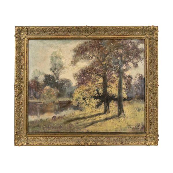 Original Oil on Canvas Painting “Autumn at Camp Bevis” - Signed - Image 1