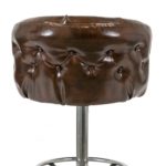 Pair of Vintage CHROMCRAFT Tufted Brown Vinyl Bar Stools - Image 4