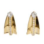 Diamond and Cubic Zirconia Ear Jackets in 14 Karat Gold