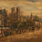 Original Oil Painting of a French Impressionist Street Scene - Signed - Image 2