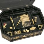 Antique Chinese Lacquer Sewing Box - Image 3