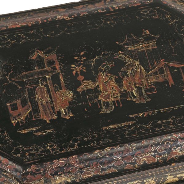 Antique Chinese Lacquer Sewing Box - Image 5