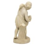 Italian Marble Sculpture of Child with Cat - Image 2