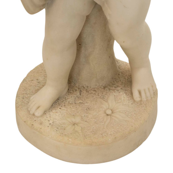 Italian Marble Sculpture of Child with Cat - Image 6