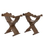 Pair of Reproduction SAVONAROLA Chairs with Accent Pillows - Image 4