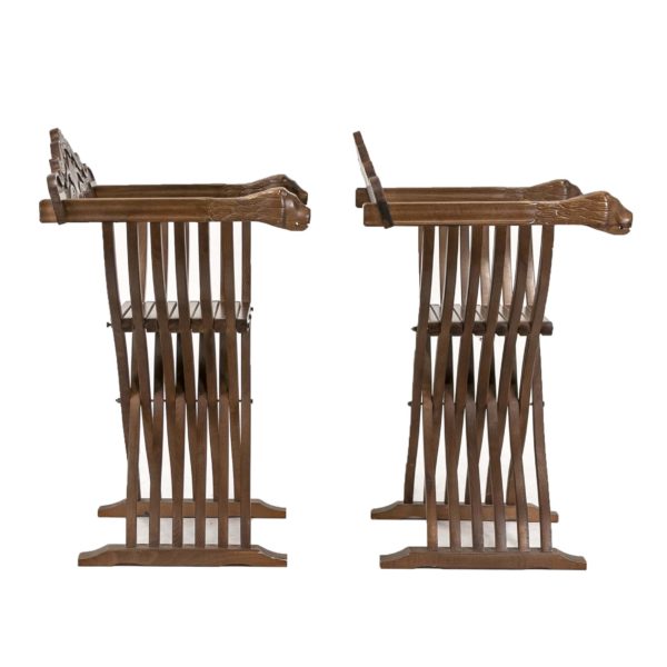 Pair of Reproduction SAVONAROLA Chairs with Accent Pillows - Image 3