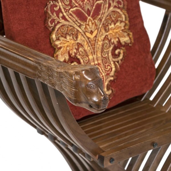Pair of Reproduction SAVONAROLA Chairs with Accent Pillows - Image 6