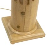 Carved Pine Floor Lamp with Burlap Shade - Image 5