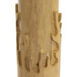 Carved Pine Floor Lamp with Burlap Shade - Image 4