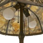 Antique Art Nouveau Slag Glass Lamp - Image 4