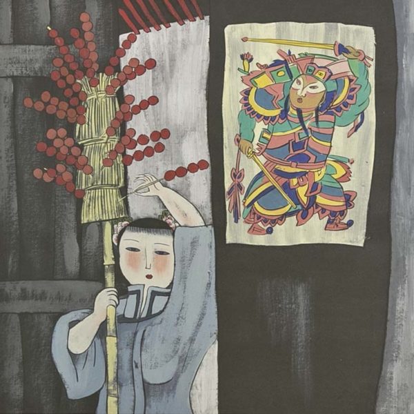 Original Mixed Media of Figure with Festival Elements - Image 2