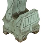Carved Tree Trunk Pedestal in Painted Turquoise - Image 5