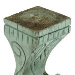 Carved Tree Trunk Pedestal in Painted Turquoise - Image 4