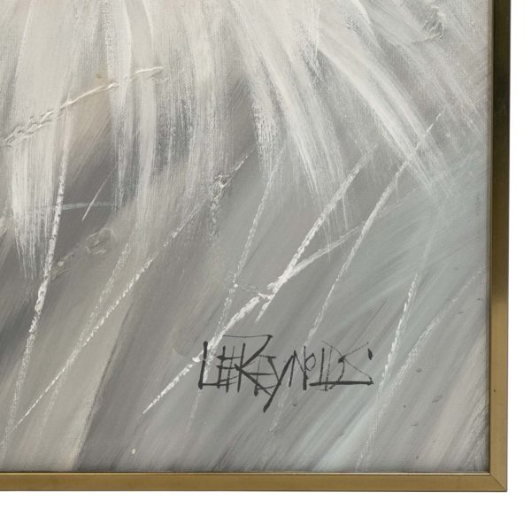 LEE REYNOLDS Original Oil on Canvas “White Hibiscus” - Image 3
