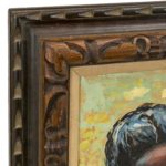 EDNA LAIRD (1915-2003) Original Oil Portrait of Woman Holding Flowers - Signed - Image 3