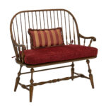 HITCHCOCK Oak Sack Back Windsor Settee - Image 2