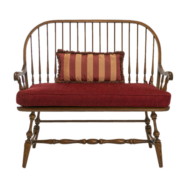 HITCHCOCK Oak Sack Back Windsor Settee - Image 1